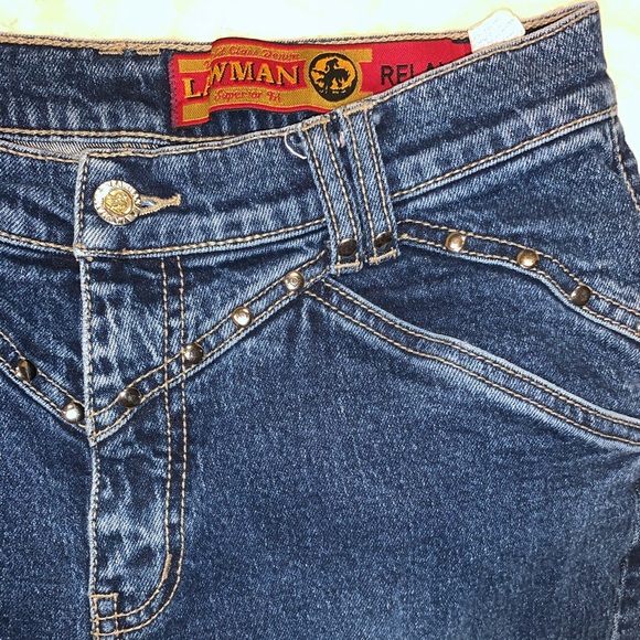 Lawman high rise western jean denim studs 28w - Picture 4 of 12